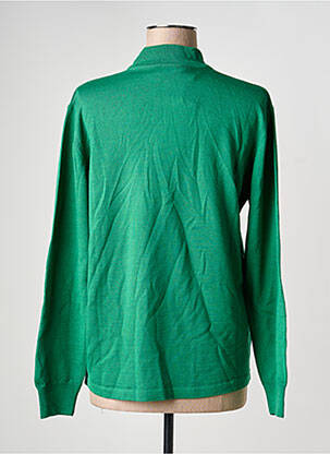 Pull coupe cintrée manches longues vert ELLEMME femme
