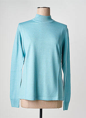 Pull coupe cintrée manches longues bleu ELLEMME femme