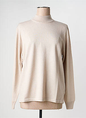 Pull coupe cintrée manches longues beige ELLEMME femme