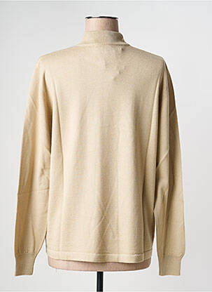 Pull coupe cintrée manches longues beige ELLEMME femme