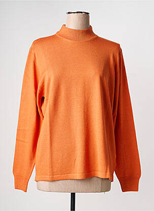 Pull coupe cintrée manches longues orange ELLEMME femme