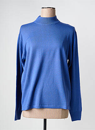 Pull coupe cintrée manches longues bleu ELLEMME femme