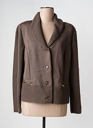 Gilet manches longues stretch marron PAUPORTÉ femme