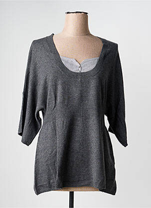 Pull tissage chiné manches 3/4 gris ESCORPION femme