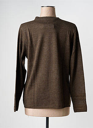 Pull tissage chiné manches longues marron PAUPORTÉ femme