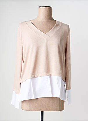 Pull tunique stretch manches longues beige GUITARE femme