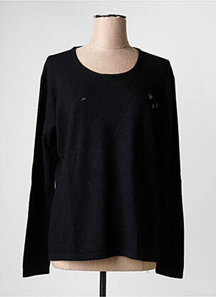 Pull coupe cintrée manches longues noir ELLEMME femme