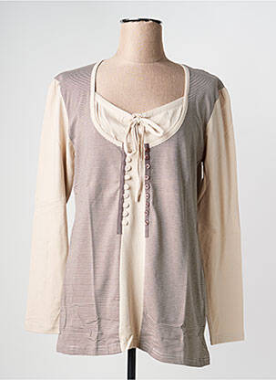 Tunique manches longues col rond beige KATMAI femme