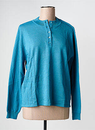 Pull coupe cintrée manches longues bleu PAUPORTÉ femme