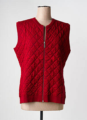 Gilet sans manche sans manche rouge ELLEMME femme