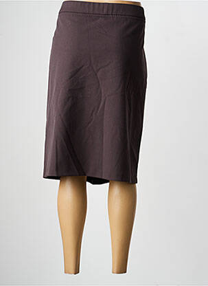 Jupe mi-longue coupe droite marron FRANK WALDER femme