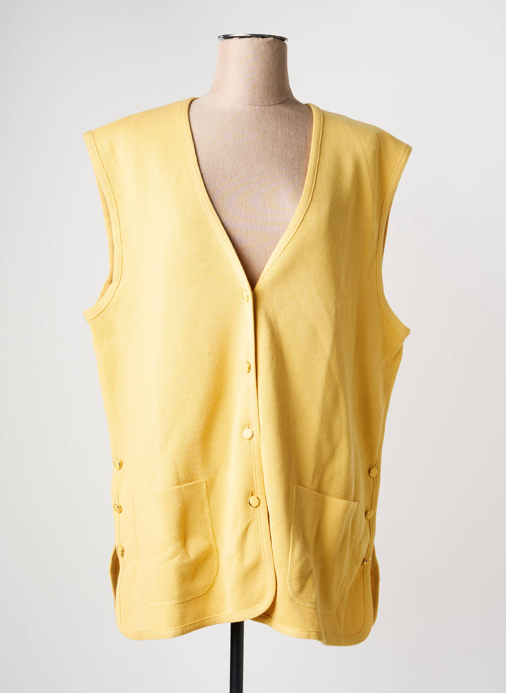 Gilet sans manche poches jaune JANINE PAUPORTÉ femme