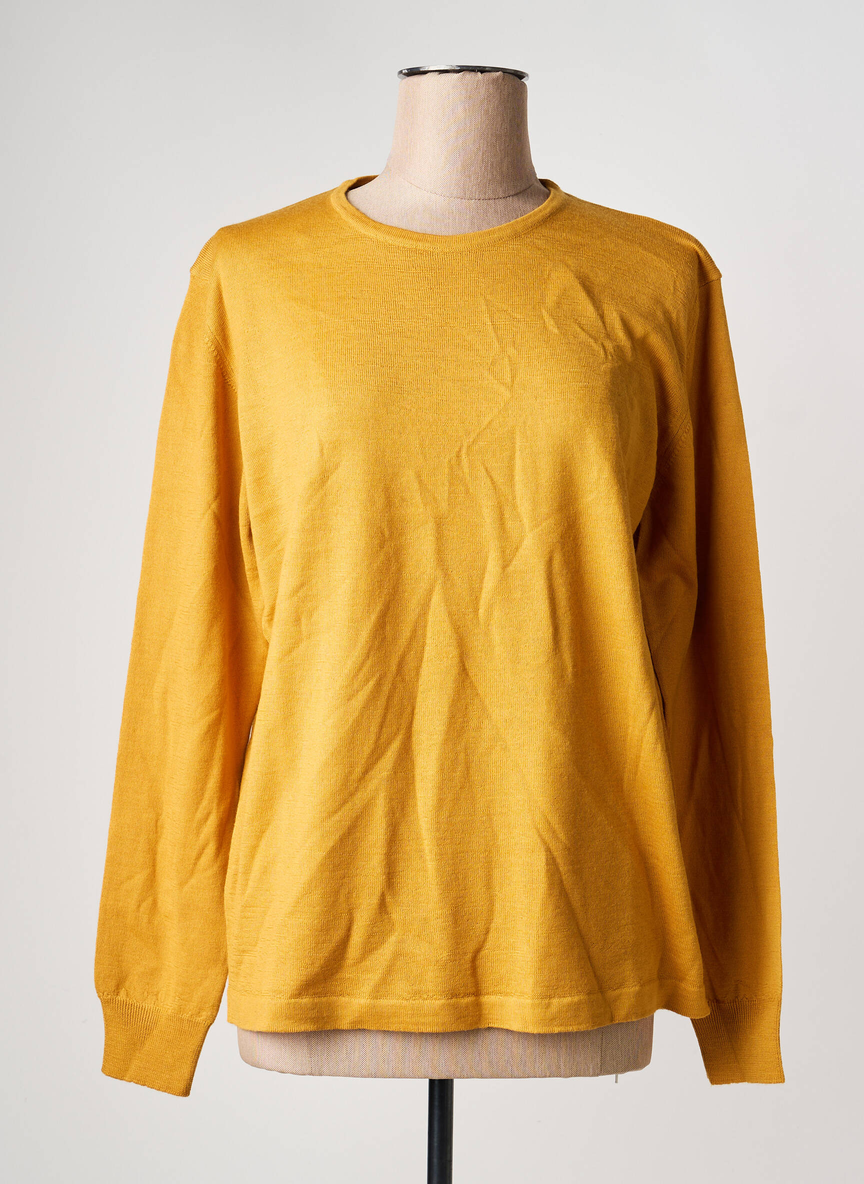 Pull coupe cintrée manches longues jaune ELLEMME femme