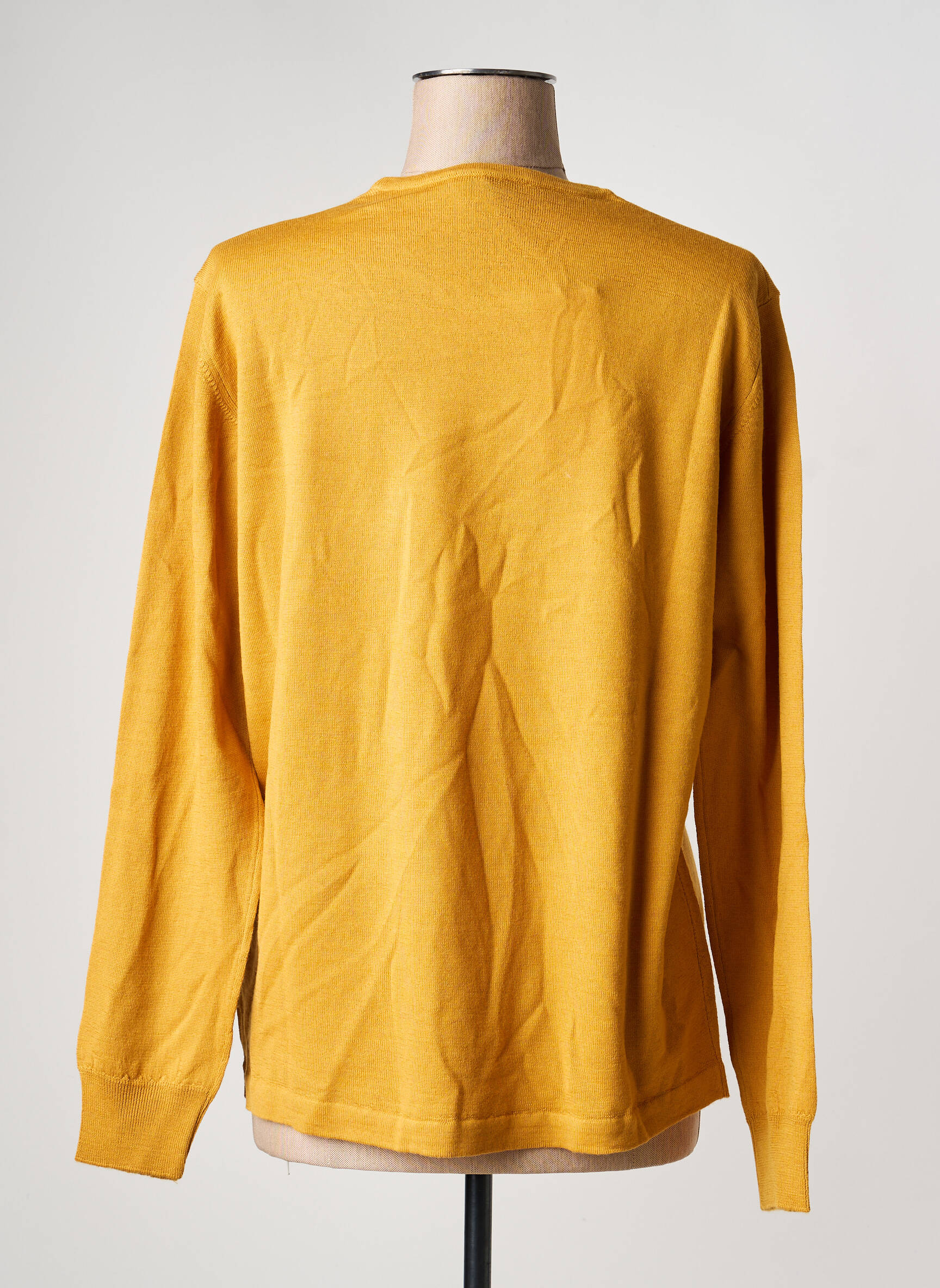 Pull coupe cintrée manches longues jaune ELLEMME femme