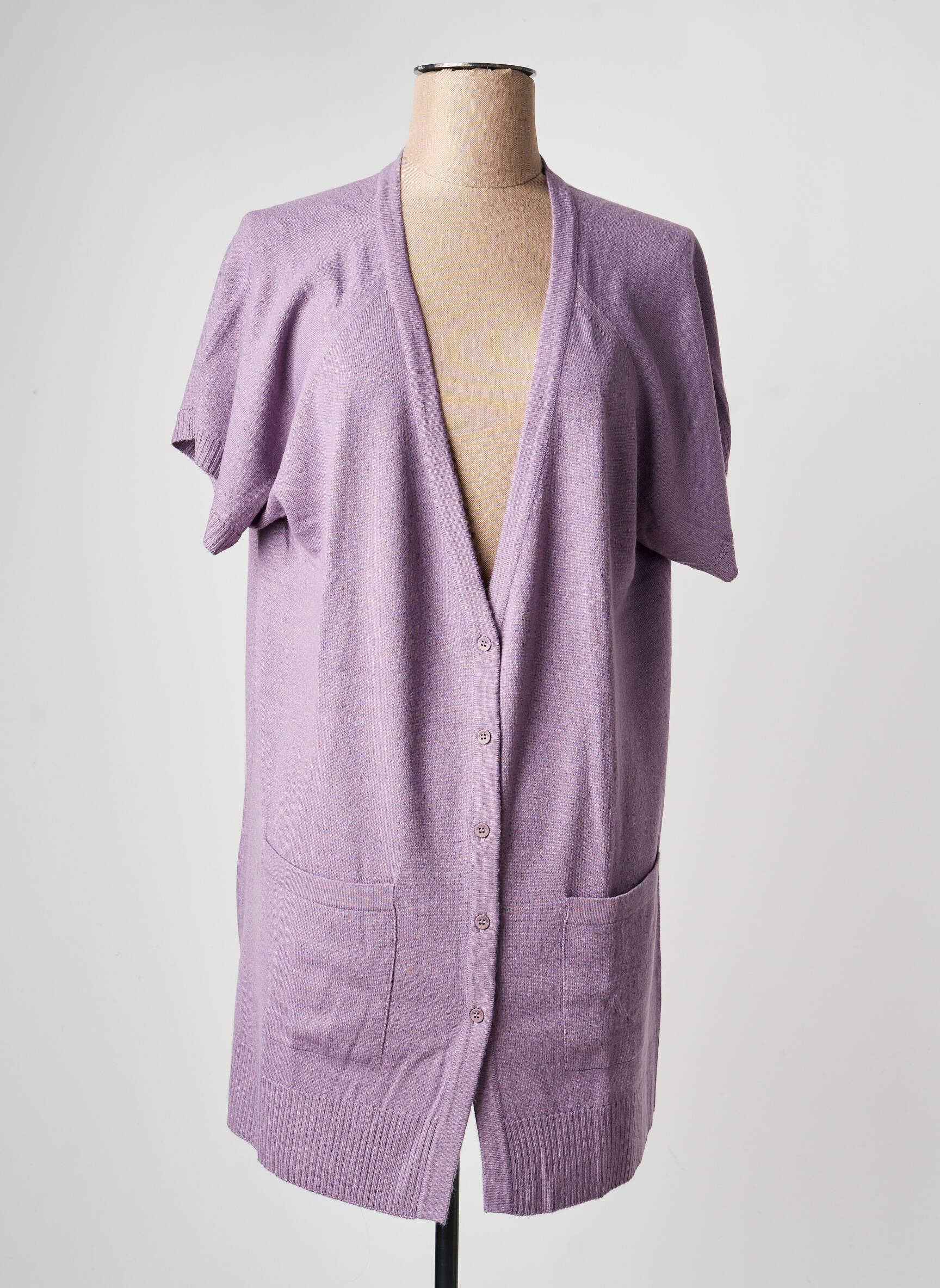 Gilet manches courtes coupe droite violet ESCORPION femme