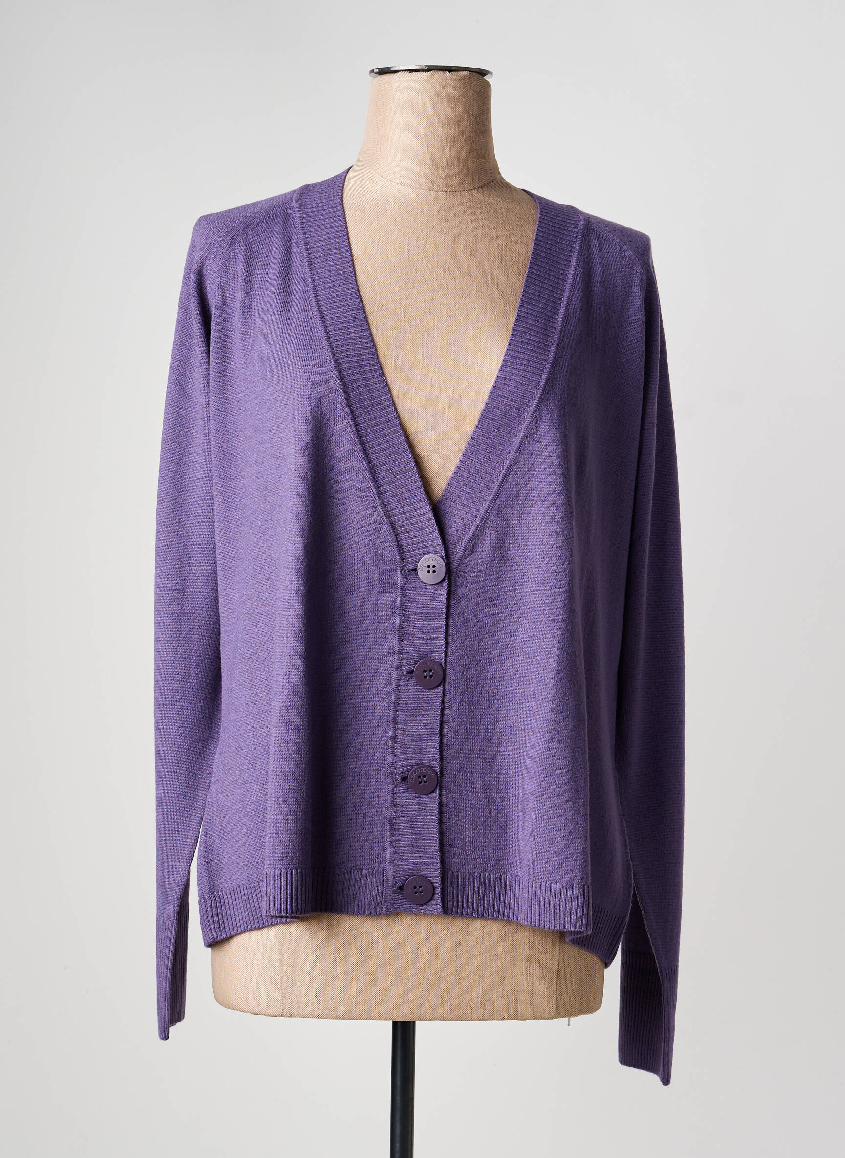 Gilet manches longues resserrée sur le bas violet ESCORPION femme