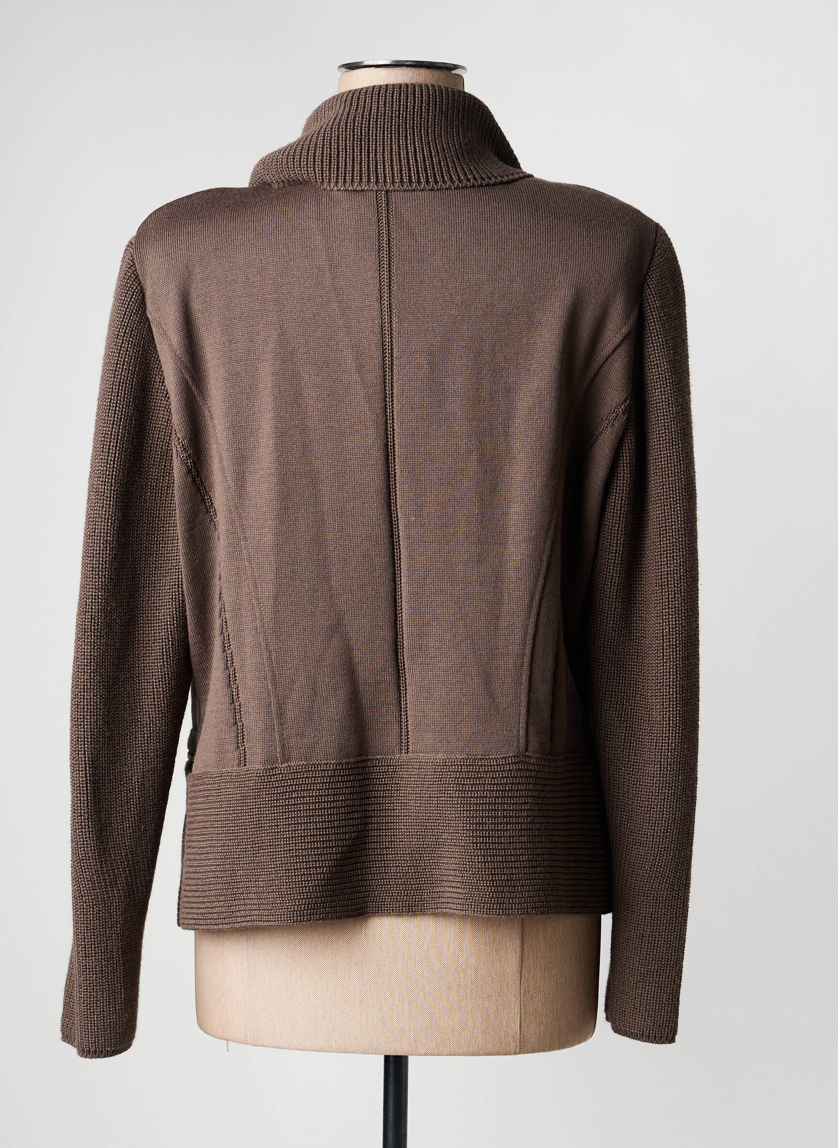 Gilet manches longues stretch marron PAUPORTÉ femme