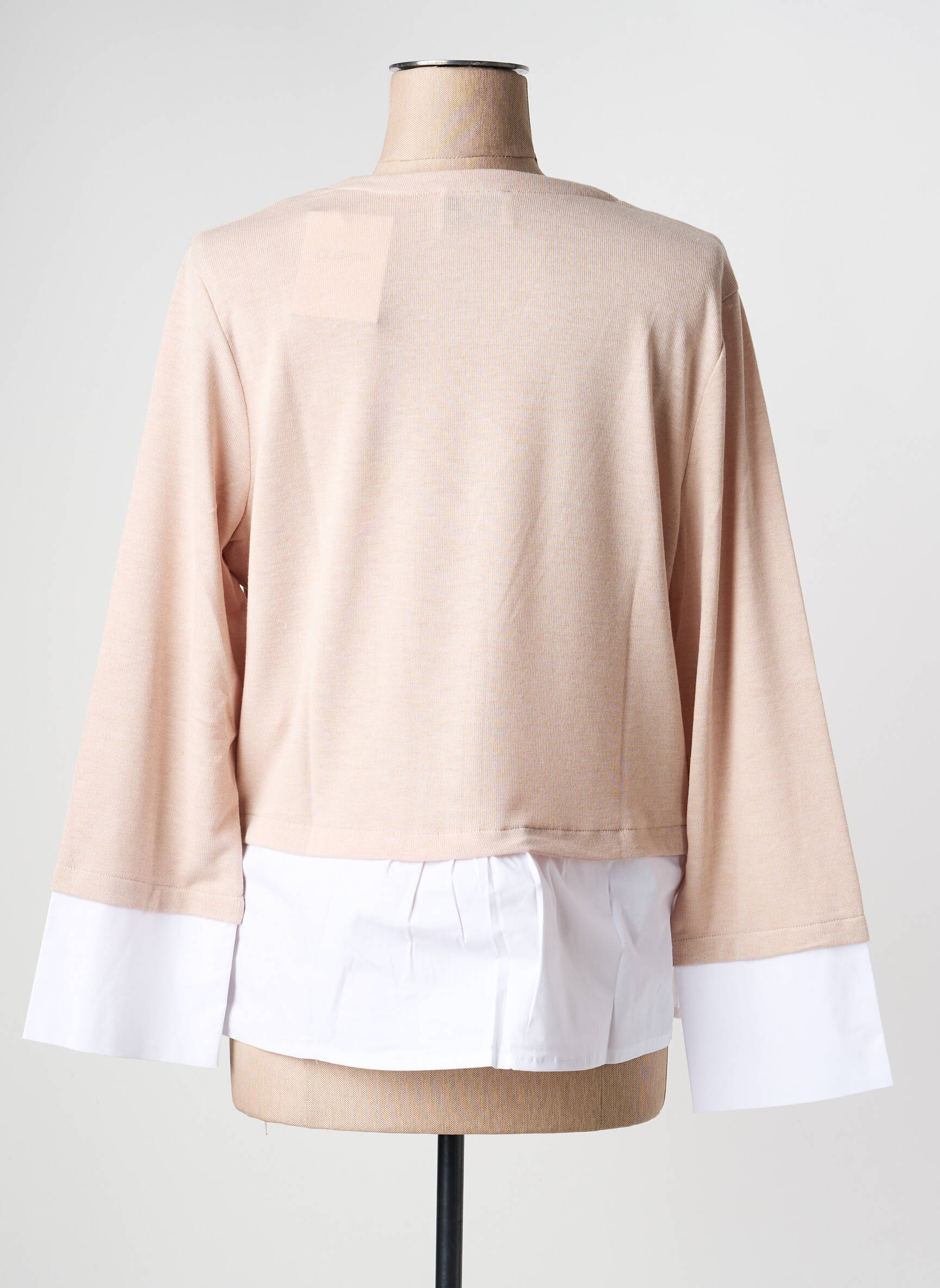 Pull tunique stretch manches longues beige GUITARE femme