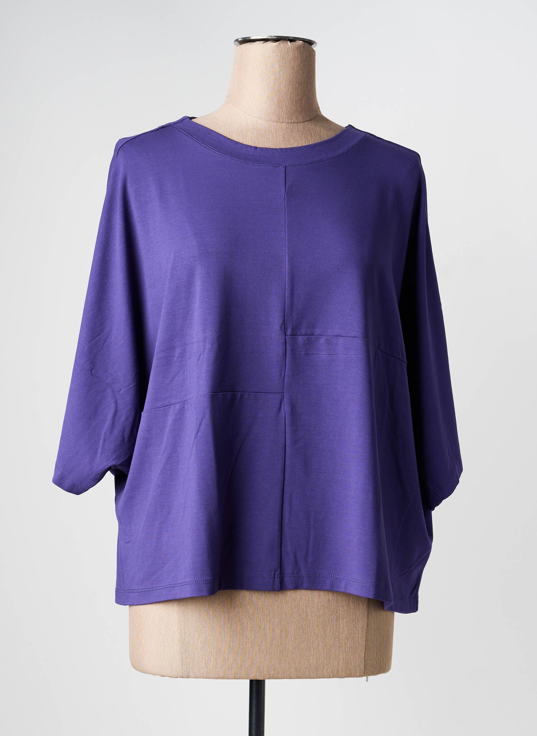 T-shirt manches 3/4 manches 3/4 violet GUITARE femme