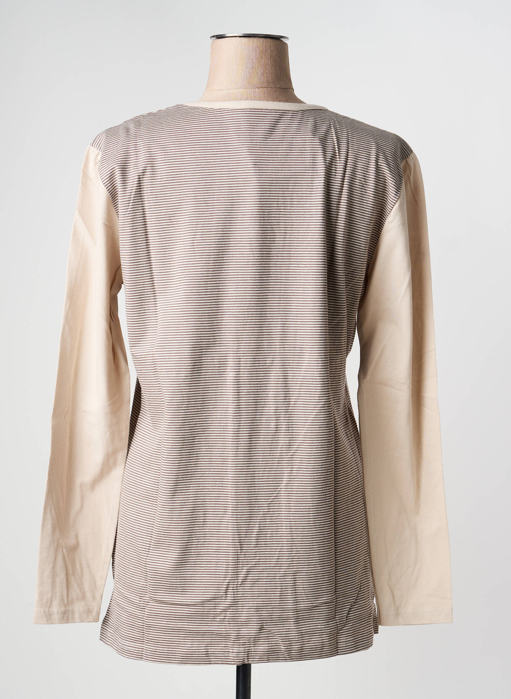 Tunique manches longues col rond beige KATMAI femme