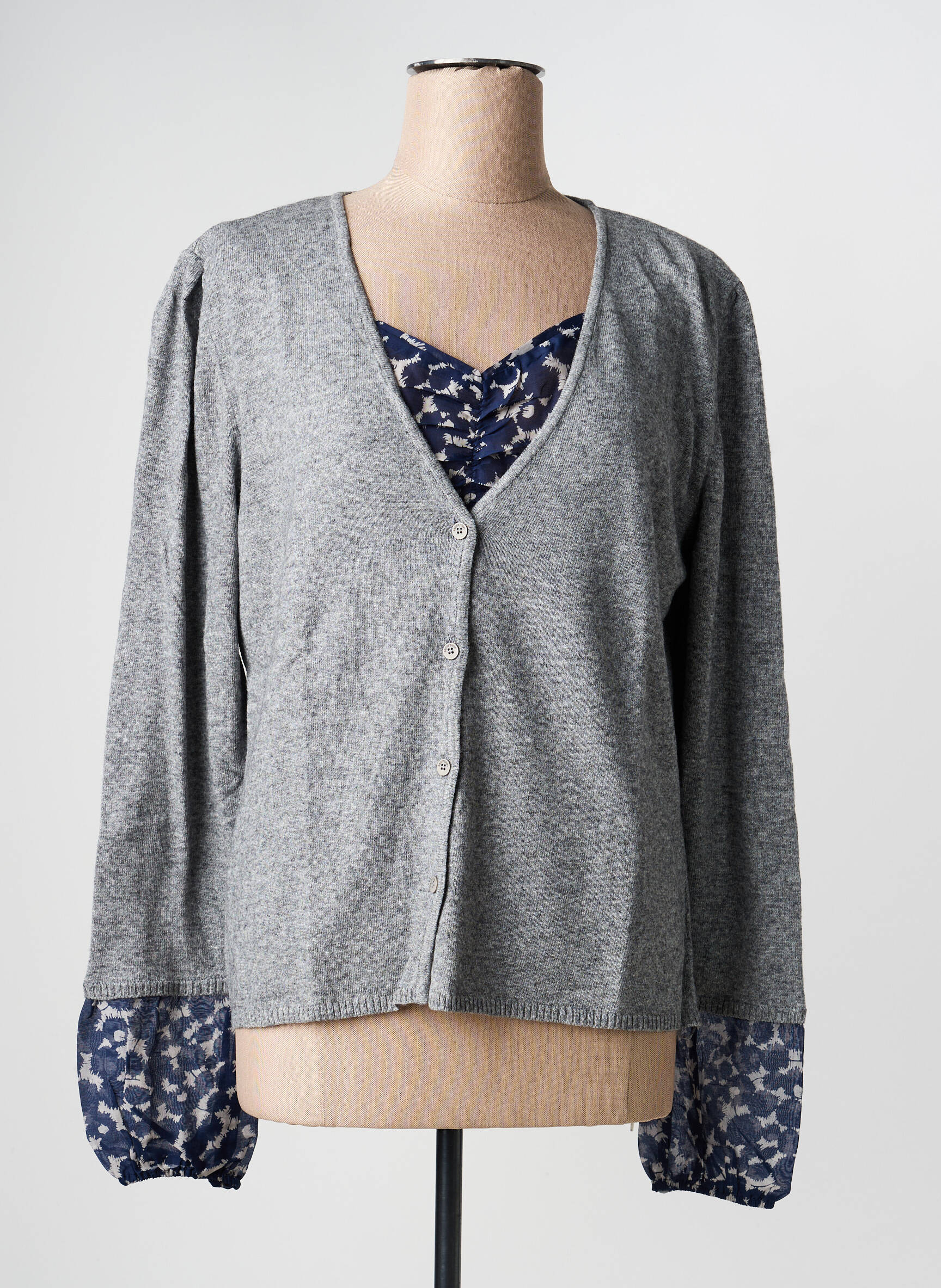 Gilet manches longues stretch gris ESCORPION femme