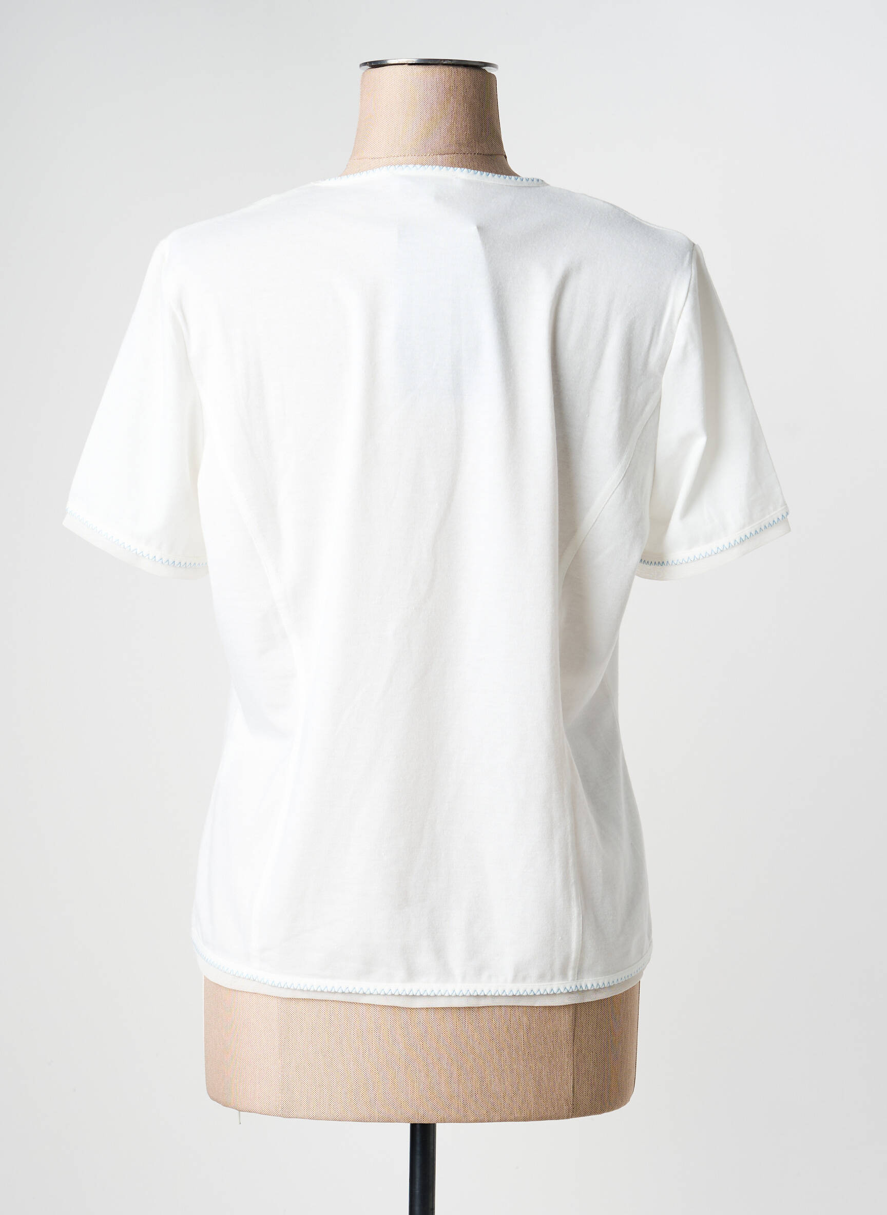 T-shirt stretch manches courtes blanc PAUPORTÉ femme