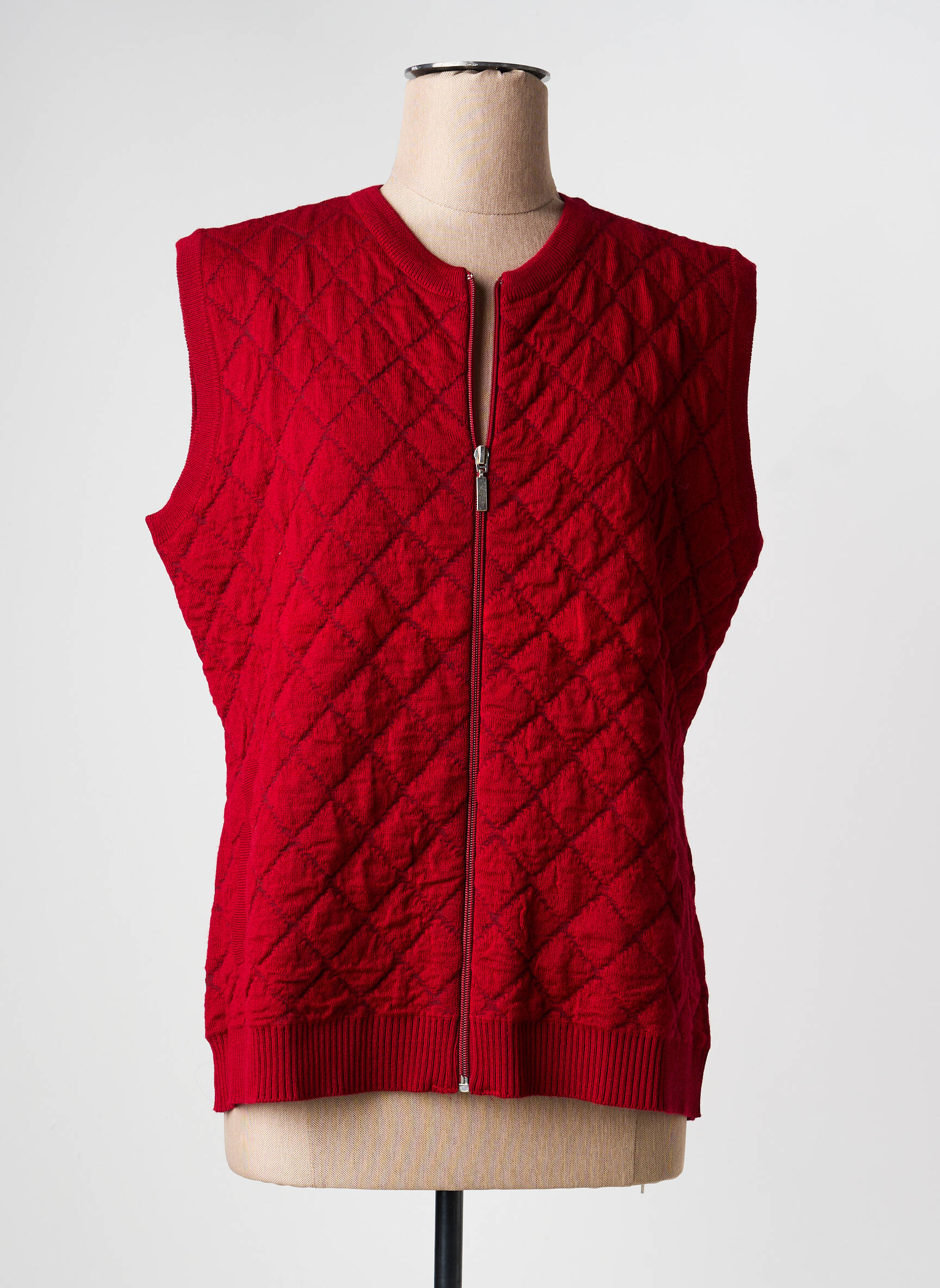 Gilet sans manche sans manche rouge ELLEMME femme