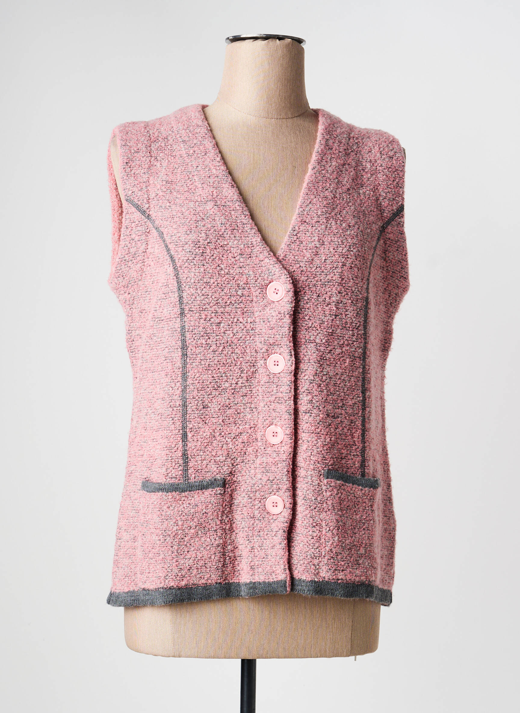 Gilet sans manche poches rose I.ODENA femme