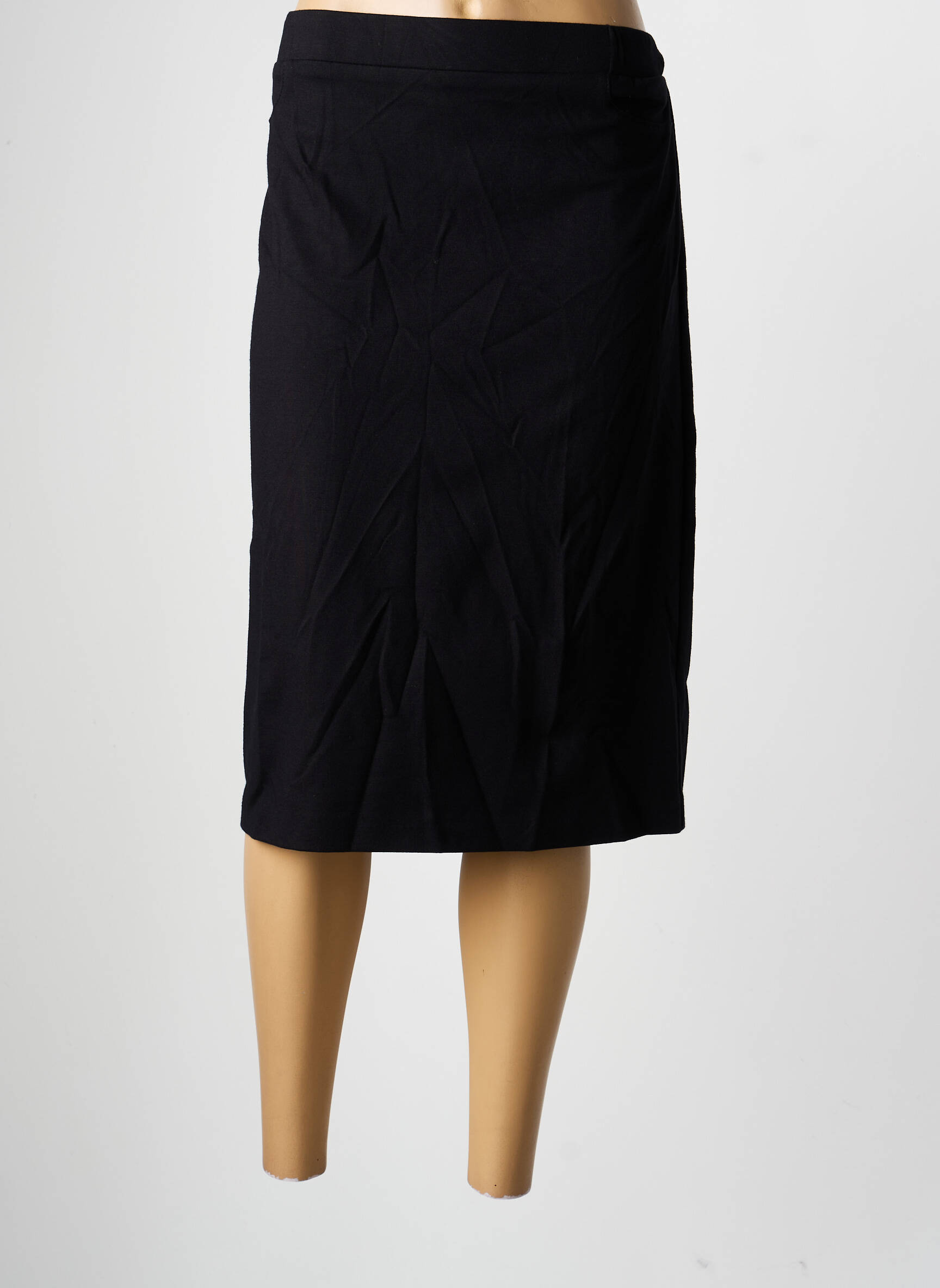 Jupe mi-longue coupe droite noir FRANK WALDER femme