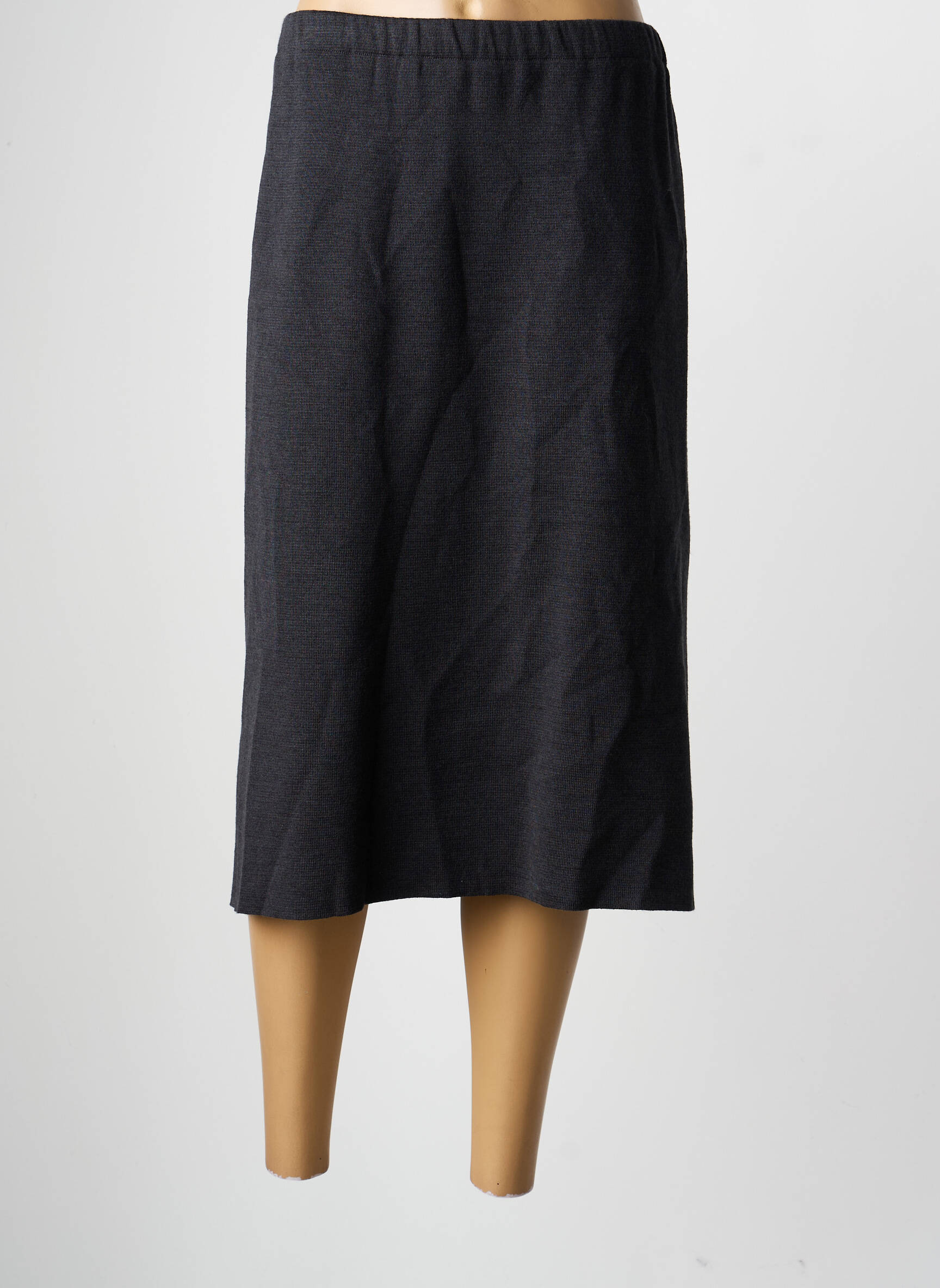 Jupe mi-longue coupe droite gris PAUPORTÉ femme