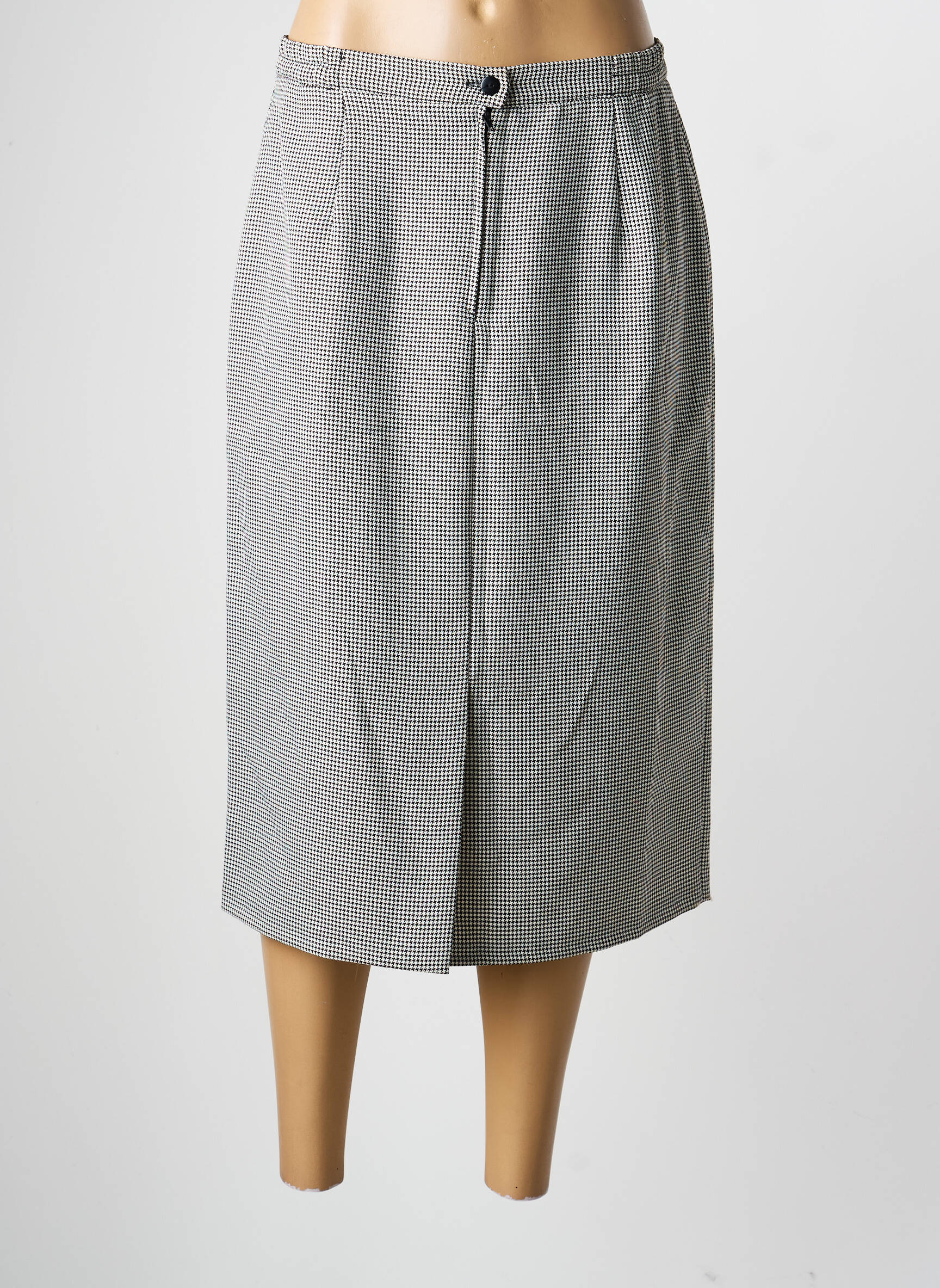 Jupe mi-longue taille à pinces gris BS (BEST SELECTION) femme