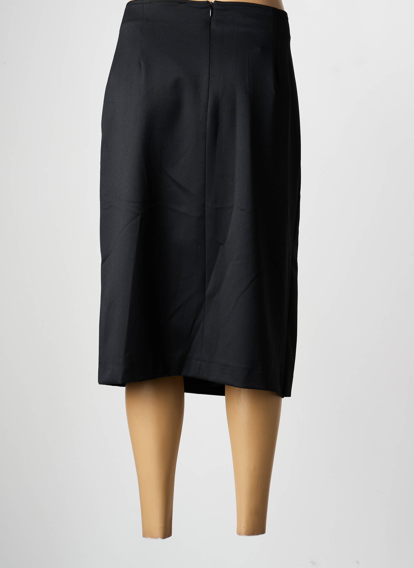 Jupe mi-longue taille à pinces noir TERRE DE FÉES femme