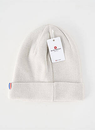 Bonnet maille fine beige BLANC BONNET homme