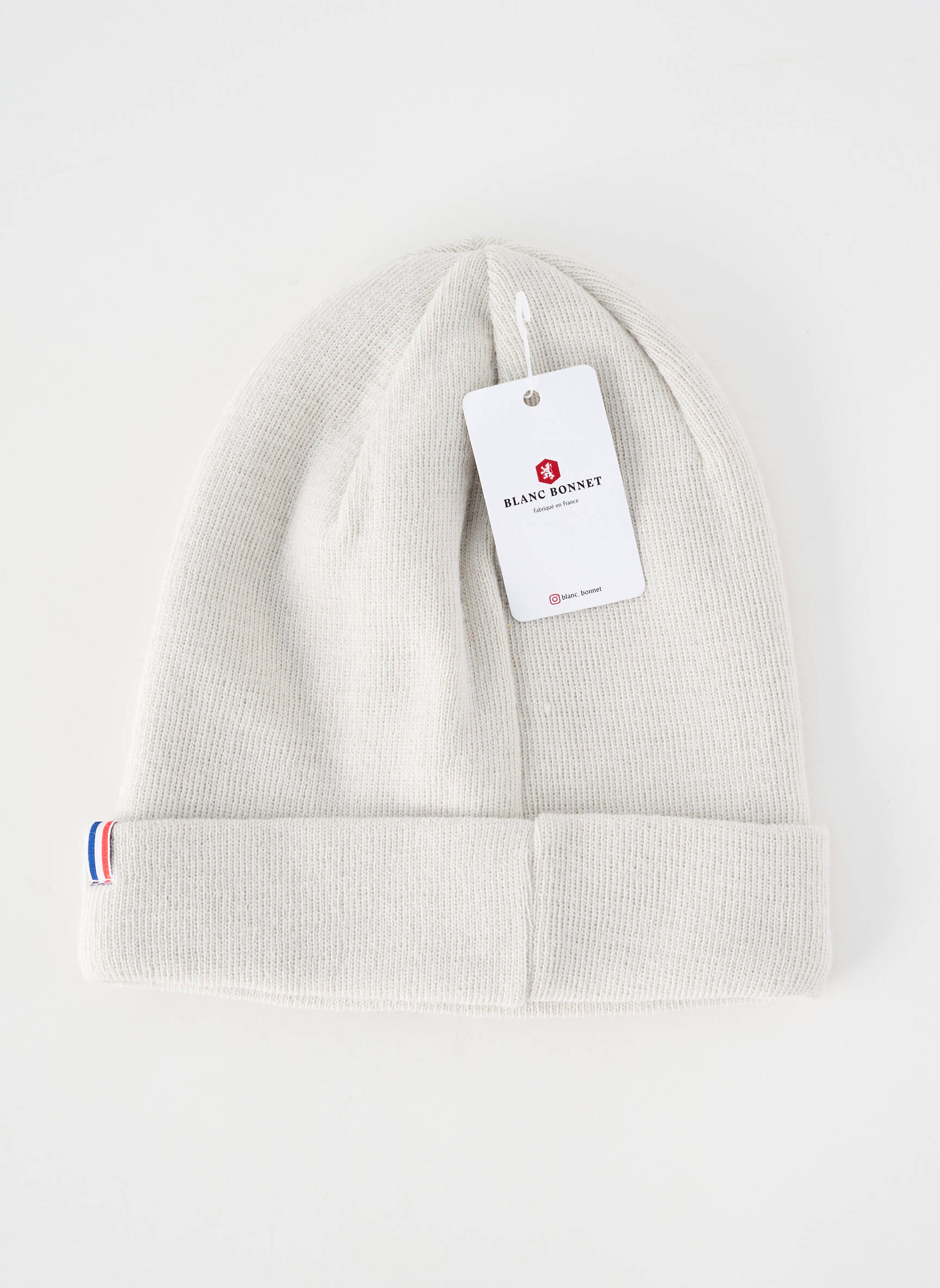 Bonnet maille fine beige BLANC BONNET homme