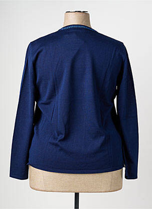 Pull coupe droite manches longues bleu RODAM femme