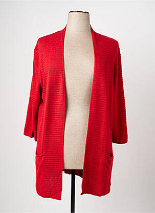 Gilet manches longues col v rouge OLSEN femme