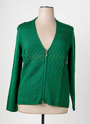 Gilet manches longues coupe cintrée vert OLSEN femme