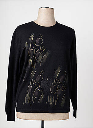 Pull coupe droite manches longues noir ELLEMME femme