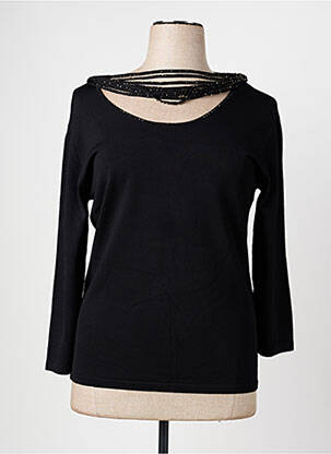 Pull coupe cintrée manches longues noir KATMAI femme