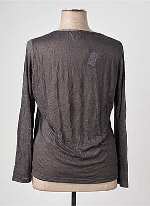 Top coupe cintrée manches longues gris PAUSE CAFE femme