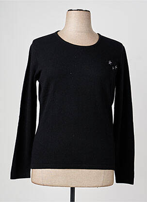 Pull coupe cintrée manches longues noir ELLEMME femme