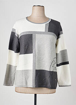 Pull coupe droite manches longues gris RABE femme