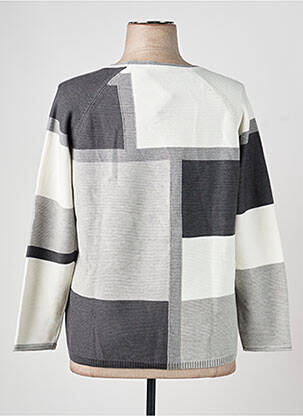 Pull coupe droite manches longues gris RABE femme