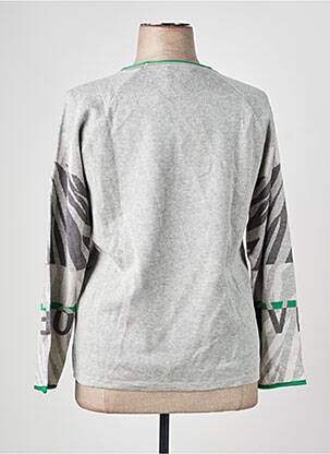 Pull coupe droite manches longues gris RABE femme
