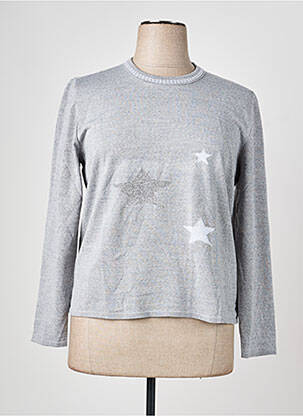 Pull coupe droite manches longues gris RODAM femme