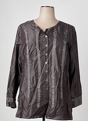 Veste casual col rond gris PAUSE CAFE femme