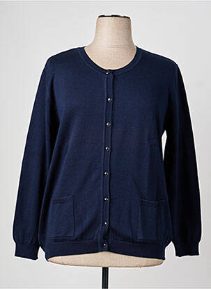 Gilet manches longues col rond bleu GRIFFON femme