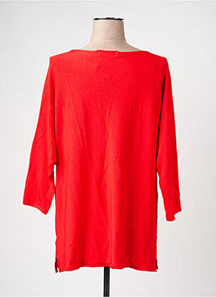 Pull coupe droite manches 3/4 rouge ESCORPION femme