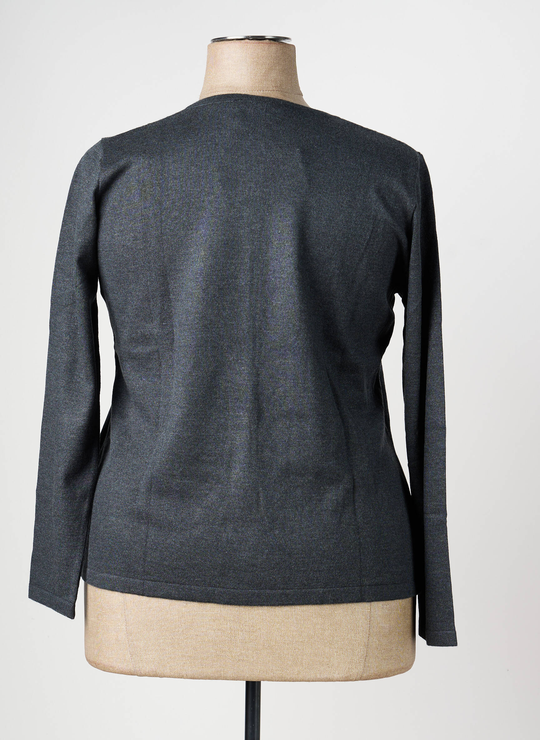Gilet manches longues col rond gris TELMAIL femme