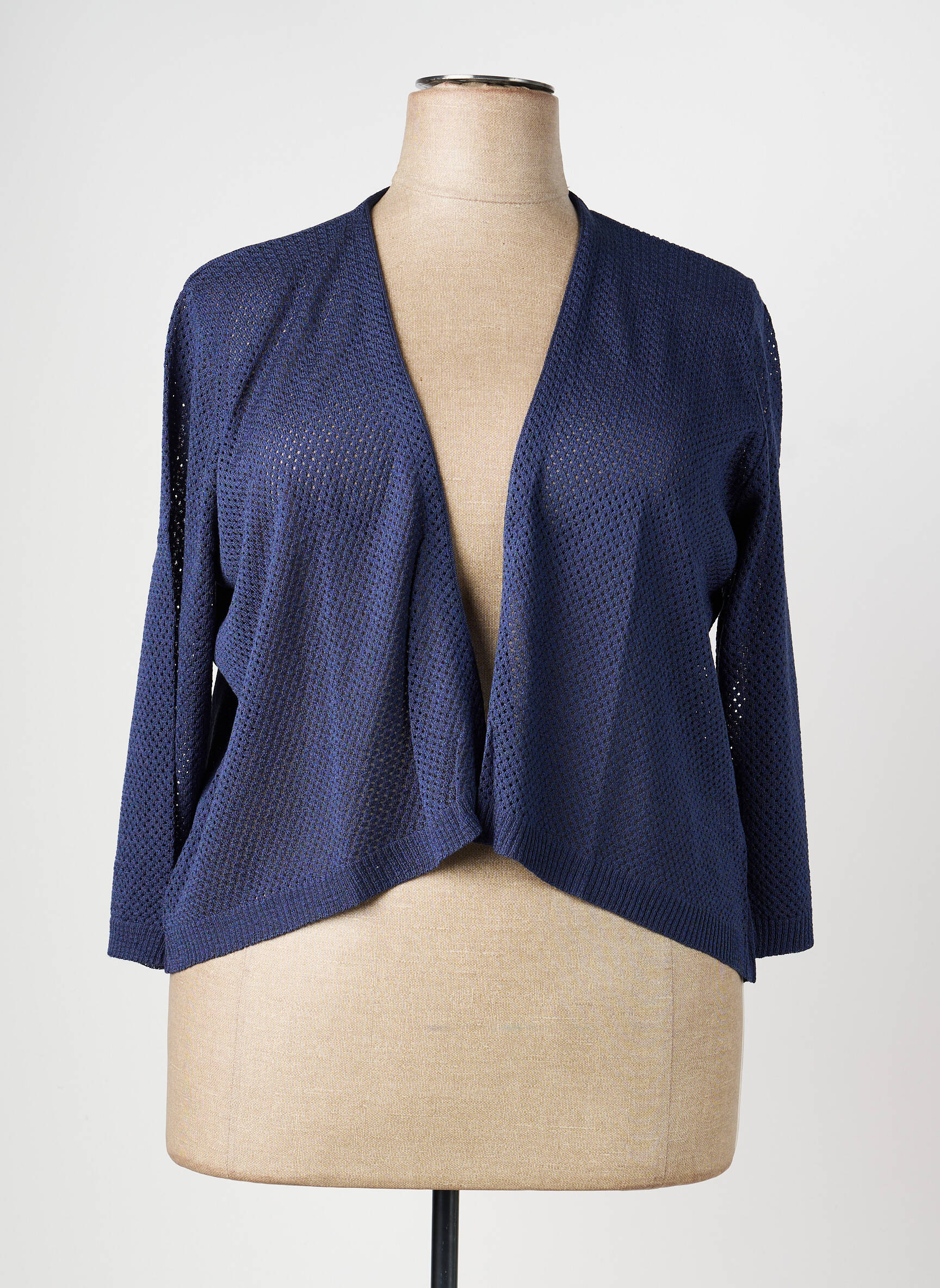Gilet manches longues col v bleu GRIFFON femme